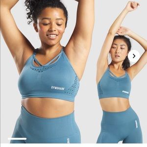 Gymshark energy+ seamless sports bra in blue stone